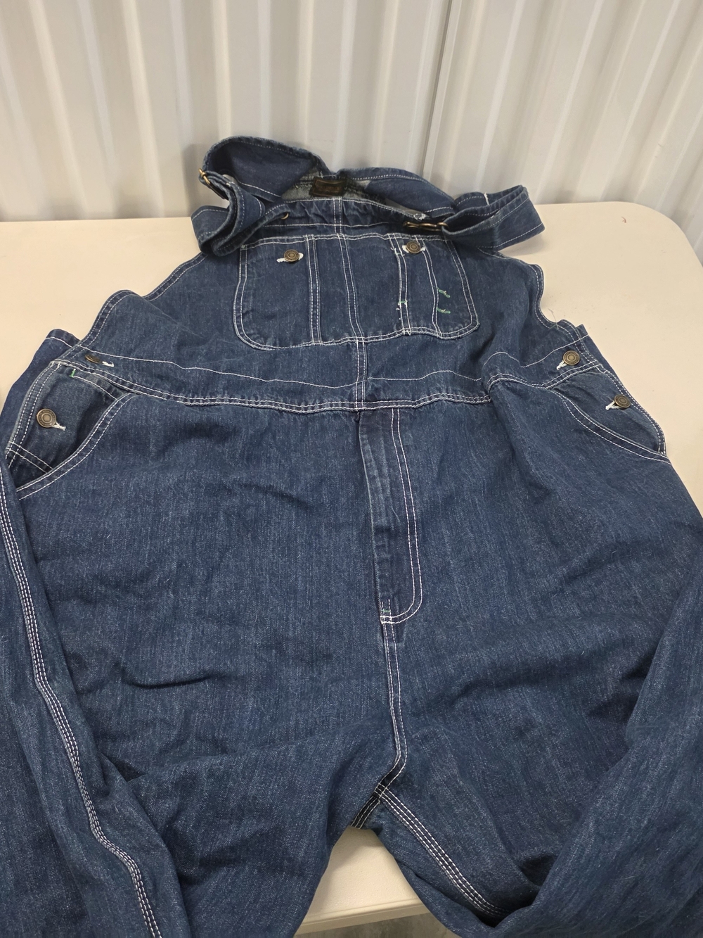 Boulder Creek Mens Denim Bib Overalls Big 46 x 38 Blue Cotton Workwear Pants